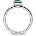 thumbnail image 2 of Solid Sterling Silver Stackable Expressions Cushion Cut Cr. Emerald Ring - Ring Size 9.0, 2 of 8