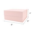 thumbnail image 5 of LaRibbons 8" x 8" x 4" Collapsable Gift Box w/ Magnetic Square Flap Lid, Pink, 5 of 6