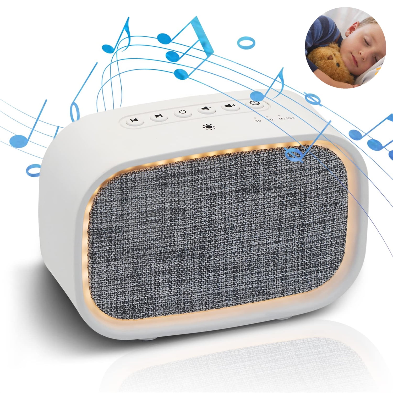 White Noise Machine Sound Machine,Portable Sleep Noise Maker with Night Light for Baby and with 10 Soothing Music Loud Rain Nature Ocean Hush Cancelling Generator for Privacy - Walmart.com