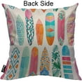 thumbnail image 2 of Surfboards Pattern Throw Pillow Cover Watercolor Funny Surf Summer Time Pink Blue Green Decorative Pillow Cases Square Cotton Linen Cushion Cover for Home Bed Sofa Couch 16x16 Inch, 2 of 6