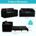 thumbnail image 2 of ZAFLY 3-in-1 Pull Out Sofa Bed, Queen Size Convertible Sleeper Loveseat for Small Space - Black, 2 of 5
