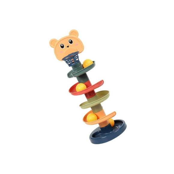 Ball Spiral Tower Mental Physical Exercise Active Go Ramp Toy for Birthday Gift Kids 5 layers 5 balls