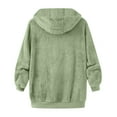 thumbnail image 4 of adviicd Women's Sherpa Fleece Hooded Jacket Zip Up Fuzzy Sweatshirts Fall Winter Warm Soft Cozy Clothes (Light Green, 4XL), 4 of 6