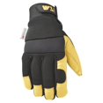 thumbnail image 2 of Wells Lamont 7003803 Mens Cowhide Leather Saddletan Grain Winter Work Gloves, Black & Yellow - Medium, 2 of 2