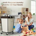 thumbnail image 5 of 160L Laundry Basket with Wheels, 2-section Rolling Laundry Basket, Large Laundry Hamper with Wheels, Rolling Laundry Hamper Clothes Hamper for Home, Bathrooms and Dorm(Beige), 5 of 5