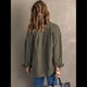 thumbnail image 4 of Chaqueta de Mujer de Gran Tamaño con Botones y Larga con Aberturas. Verde S, 4 of 5