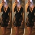 thumbnail image 3 of Sexy Womens Mesh Bodycon Evening Party Cocktail Club Bandage Short Mini Dress, 3 of 5