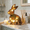 b11`Bunny, variant on Bisitoy Easter Bunny Table Lamp - Wood Carving Animal Sculpture with Warm Glow, Farmhouse Decor
