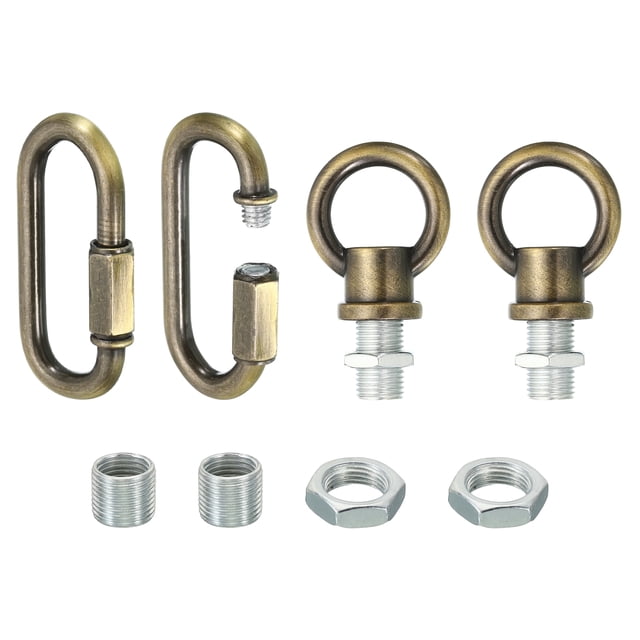 Unique Bargains M10 Lamp Female Loop Holder with Chain Quick Link Lifting Eye Nut Hook Ring 132 Lbs Load Bronze