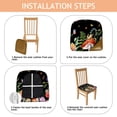 thumbnail image 4 of Red Mushroom Snail Black Seat Covers for Dining Room Chairs Set Of 4,Stretch Printed Washable Chair Seat Cover with Elastic Ties and Button,Removable Waterproof Couch Cushion Covers, 4 of 6