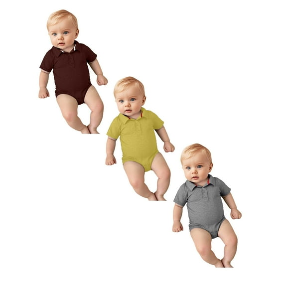 3PCS Baby Boy Clothes Bodysuit Cotton Polo Backed Onesie Pajamas Baby Boy's Clothing 6 Months