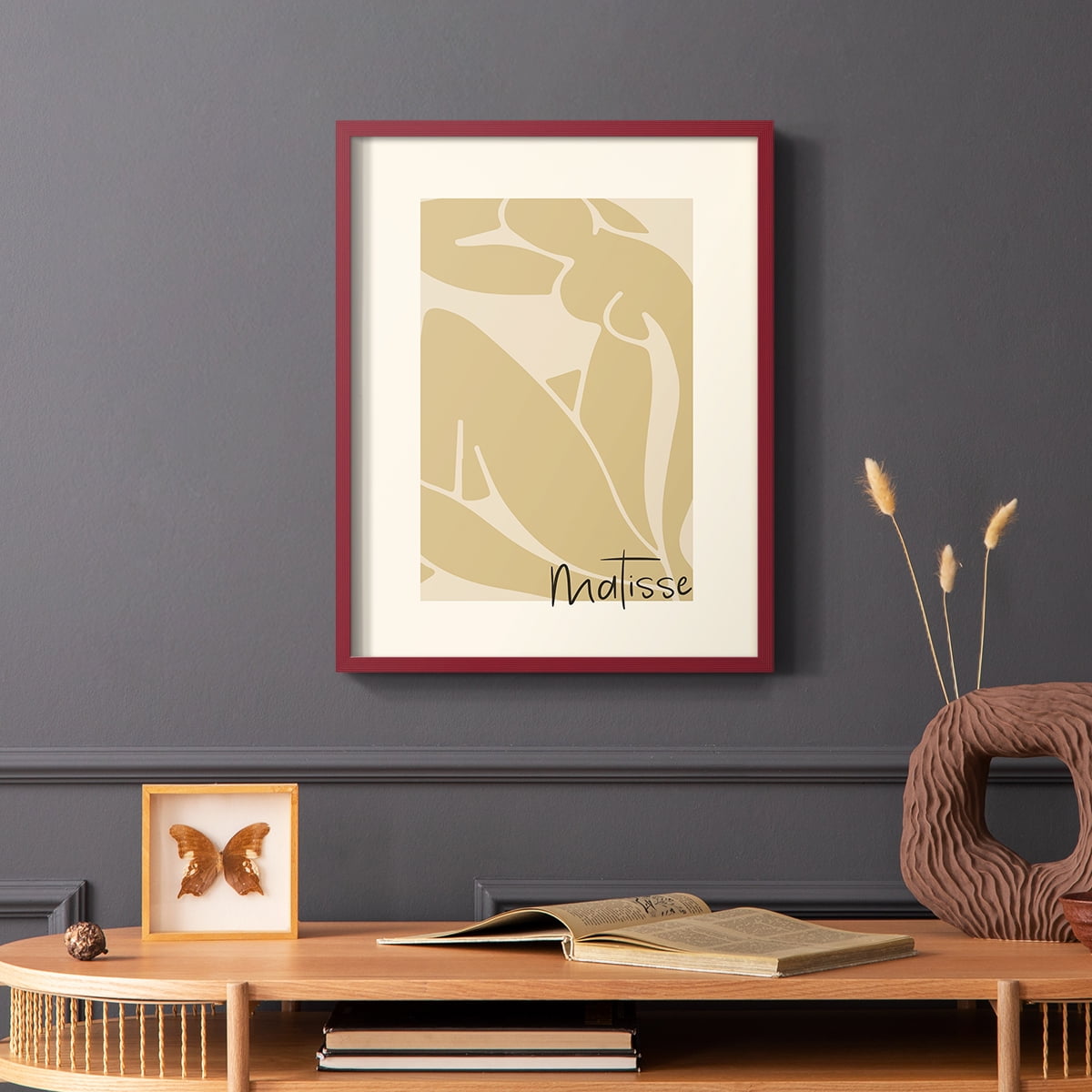 Matisse CCCV in Red Solid Wood 11 x 14 Framed Print