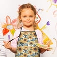 thumbnail image 2 of White Blue Sunflower Pattern Kids Aprons for Girls and Boys,Adjustable Neck Strap Toddler Aprons for Kids Cooking Baking, 2 of 6