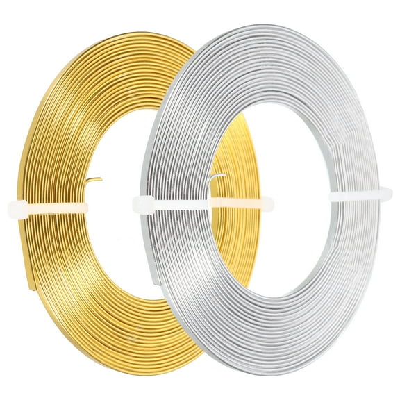 Uxcell 16.4 Feet Flat Aluminum Wire 18 Gauge Bendable Anodized Aluminum Wire Multicolor 2 Roll