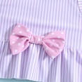 thumbnail image 6 of Baby Girls Summer Swimsuit Sleeveless Bowknot Striped Swimwear Toddler Two-Piece Bikini Set Beach Suit 1-4Y, 6 of 7