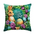 thumbnail image 2 of Uutvery Easter Bunny Print Pillowcase, Machine Washable Polyester Pillow Cover, Fade Resistant Indoor Outdoor Decor, Holiday Home Decor For Sofa Bed Chair, 2 of 7