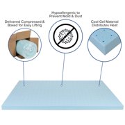 Emma + Oliver 3 Gel Infused Cooling Memory Foam Mattress Topper, CertiPUR-US Certified Memory Foam- Twin