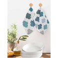 thumbnail image 2 of Bohemia Kitchen Dish Towels for Drying Dishes Set of 2, Vintage Moroccan Geometric Pattern Blue Green Gray Waffle Weave Microfiber Hand Tea Bathroom Towels Quick Dry & Absorbent Towel 12x12, 2 of 7