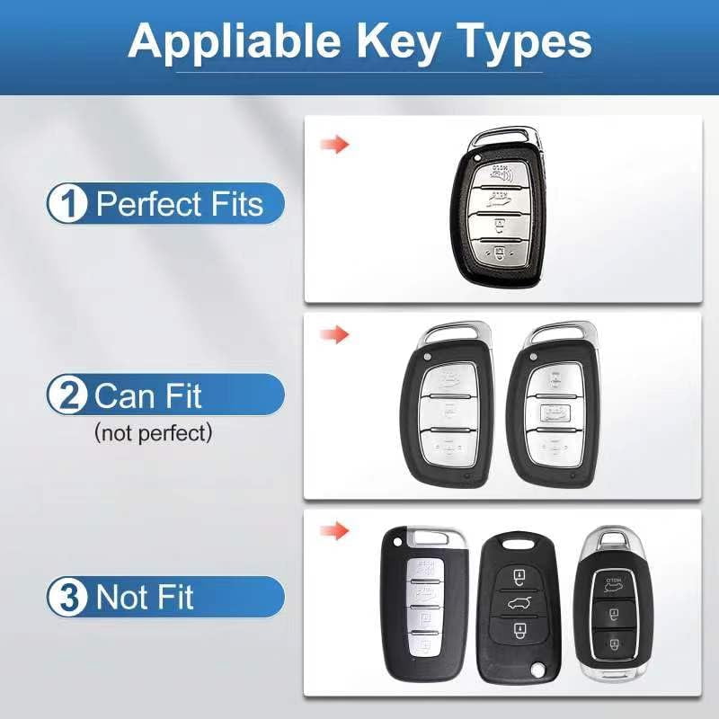 for Hyundai Key Fob Cover, Full Protection Key Case Shell Compatible with Hyundai Elantra Ioniq Sonata Tucson Elantra GT 4 Buttons
