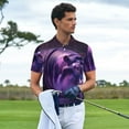 thumbnail image 3 of Balery Purple Hippo In Water Camisa Polo de Hombre con Estampado, de Manga Corta y Tejido Medio, Camisa Tipo Golf Polo-Small, 3 of 6