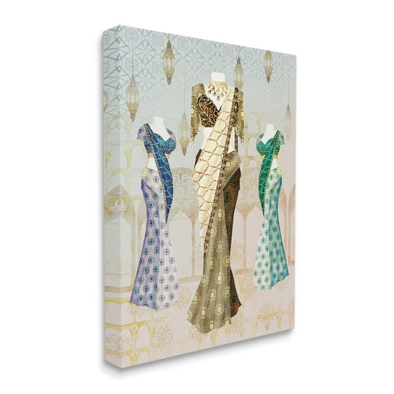 Stupell Industries Eastern Glam Fashion on Geometric Arabesque Background,30 x 40,Designed by Ziwei Li