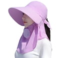 thumbnail image 2 of Guiexla Unisex Sunhat with Detachable Front Cover Face Neck Hollow Mesh Great Breathability Anti UV Sunscreen Long Brim Outdoor Fishing Cycling Gardening Camping Cap, 2 of 7
