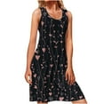 thumbnail image 2 of SMihono Robe d'Été Grande Taille pour Femmes 2023 Mode Décontractée Imprimée Sans Manches Col Rond, 2 of 6