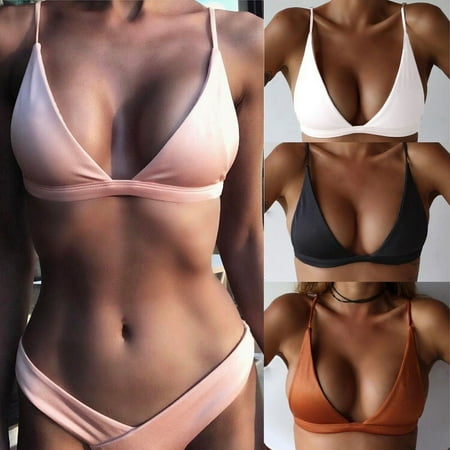 Sexy Women Bandage Bikini Top Push-up Padded Bra Bralette Swimsuit Swimwear