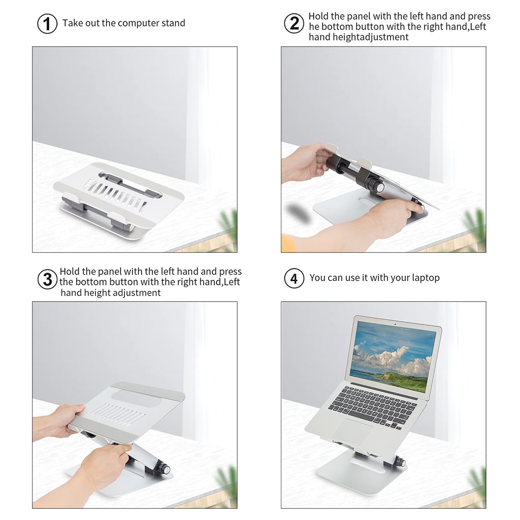 Boneruy Foldable Adjustable Laptop Extension Rack Cooling Holder Notebook Pad Bracket