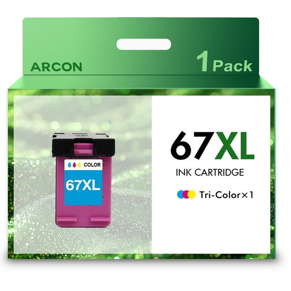 Arcon 67XL Tri-Color Ink Cartridge Compatible with HP 67 67XL Ink Cartridge for DeskJet 2775 2776 2777 2778 2779 6078 6478 Printer (1 Tri-Color)