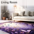 thumbnail image 2 of ODIKA 4'x6' Machine Washable Non-Slip Area Rug, Enchanted Garden Floor Decorative Bathroom High Traffic Rug, Purple, 60257, 2 of 7