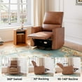 thumbnail image 3 of WhizWax Recliner and Swivel Glider Rocking Chair, brown, 3 of 8