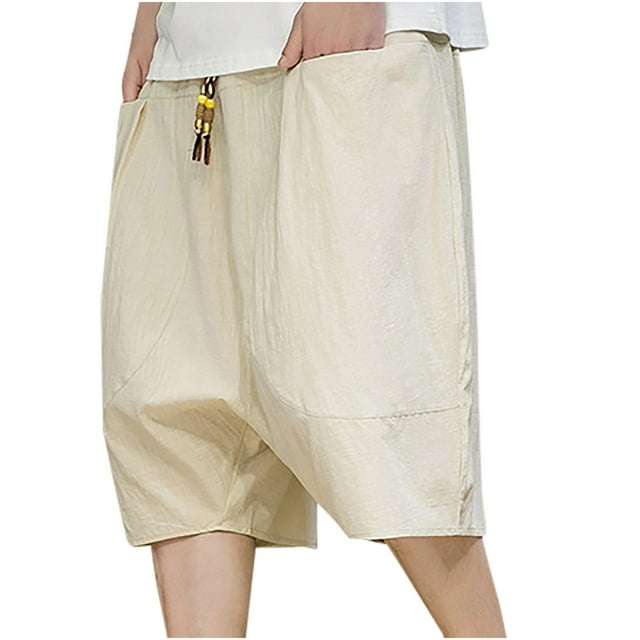 AherBiu Plus Size Mens Shorts Drawstring Loose Fitted Summer Casual Oversized Shorts with Pockets