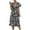 Black-05, variant on STETMN Women's Spring Summer Midi Dress Short Sleeve Boho Floral Maxi Wrap Dress Swing Beach Dress