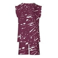 thumbnail image 5 of Odeerbi Kids Boys Girls 2 Piece Outfits Summer Clothes Floral Tank Tops Shorts Set Fashion Casual Sleeveless Blouse Round Neck Collar Printed Short Pants Sets Burgundy, 5 of 8