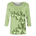 thumbnail image 5 of VALMASS 3/4 Sleeve St Patrick's Day Shirts Women Plus Size Crew Neck Graphic Tops Casual Loose T-Shirts (5XL, Mint Green), 5 of 5