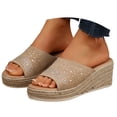 thumbnail image 2 of MKLEKYY Sandalias Cómodas de Verano para Mujer, de Tejido Liso, Informales, Con Punta Abierta, Cómodas, para Playa, 2 of 4