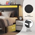 thumbnail image 5 of Bolvdo Queen Bed Frame with Headboard & Footboard, Charging Station, LED Lights, 2 Storage Drawers, Noise-Free, No Box Spring Needed, Classic Black, 5 of 7