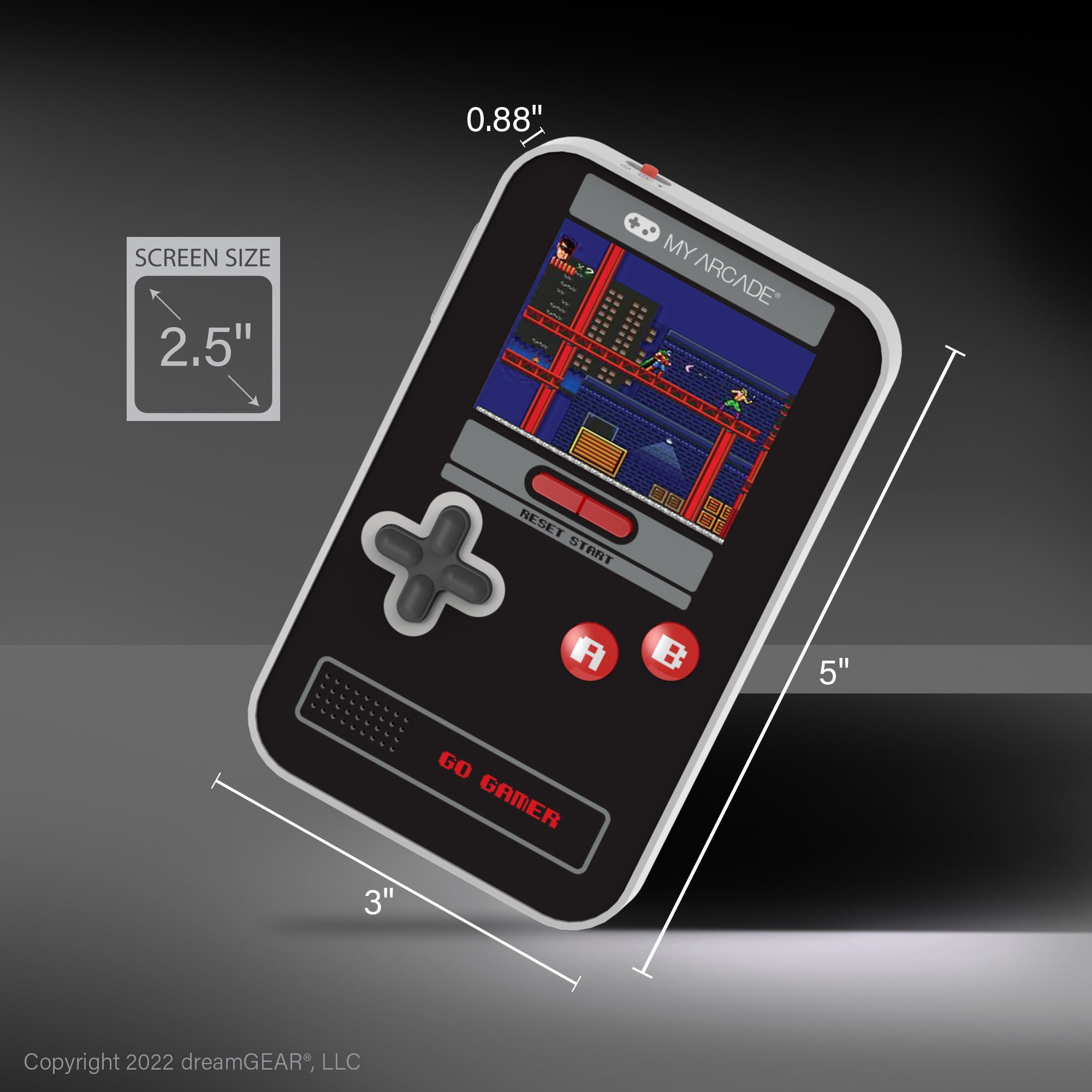 My Arcade 300-in-1 Handheld Video Game System, Black & Red