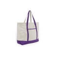 thumbnail image 4 of Extra Large Zippered Canvas Tote Bag, 22 Inch, Organic Cotton - Purple, 4 of 7