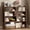 Natural Wood+Brown, variant on HOQBN 47" Wooden Expandable Bookshelf Storage Rack, 4-Tier L-Shaped 2-Piece Adjustable Bookcase, Corner Shelving Unit for Small Spaces Natural