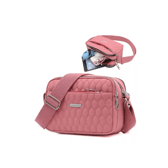 Bolso Multifuncional Impermeable Y Antirrobo Para Mujer rosa