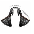 thumbnail image 3 of Byfri Gothic Lace Bolero Shrug, Sheer Flare Sleeve Cover-Up Top for Women, Black 55x68cm, 3 of 7