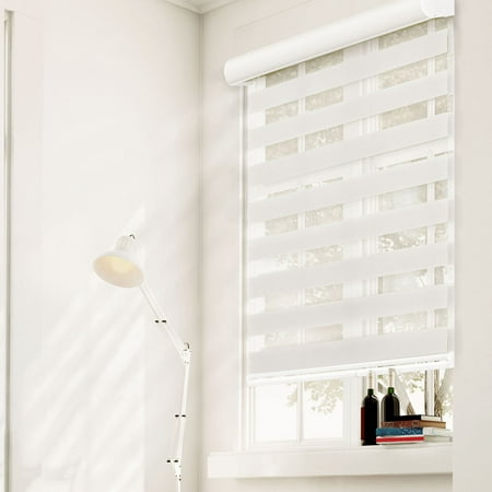 Chicology Free-Stop Cordless Zebra Roller Shades, Dual Layer Combi Window Blind (Dual Layer &