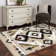 thumbnail image 3 of Black Brown Boho Area Rug 4x6 FT, Non Slip Kids Room Carpet, Southwestern Geometric Ethnic Retro Washable Soft Floor Carpet Non-Shedding Throw Rug for Dorm Kitchen Study Room Home Office Bedside, 3 of 9
