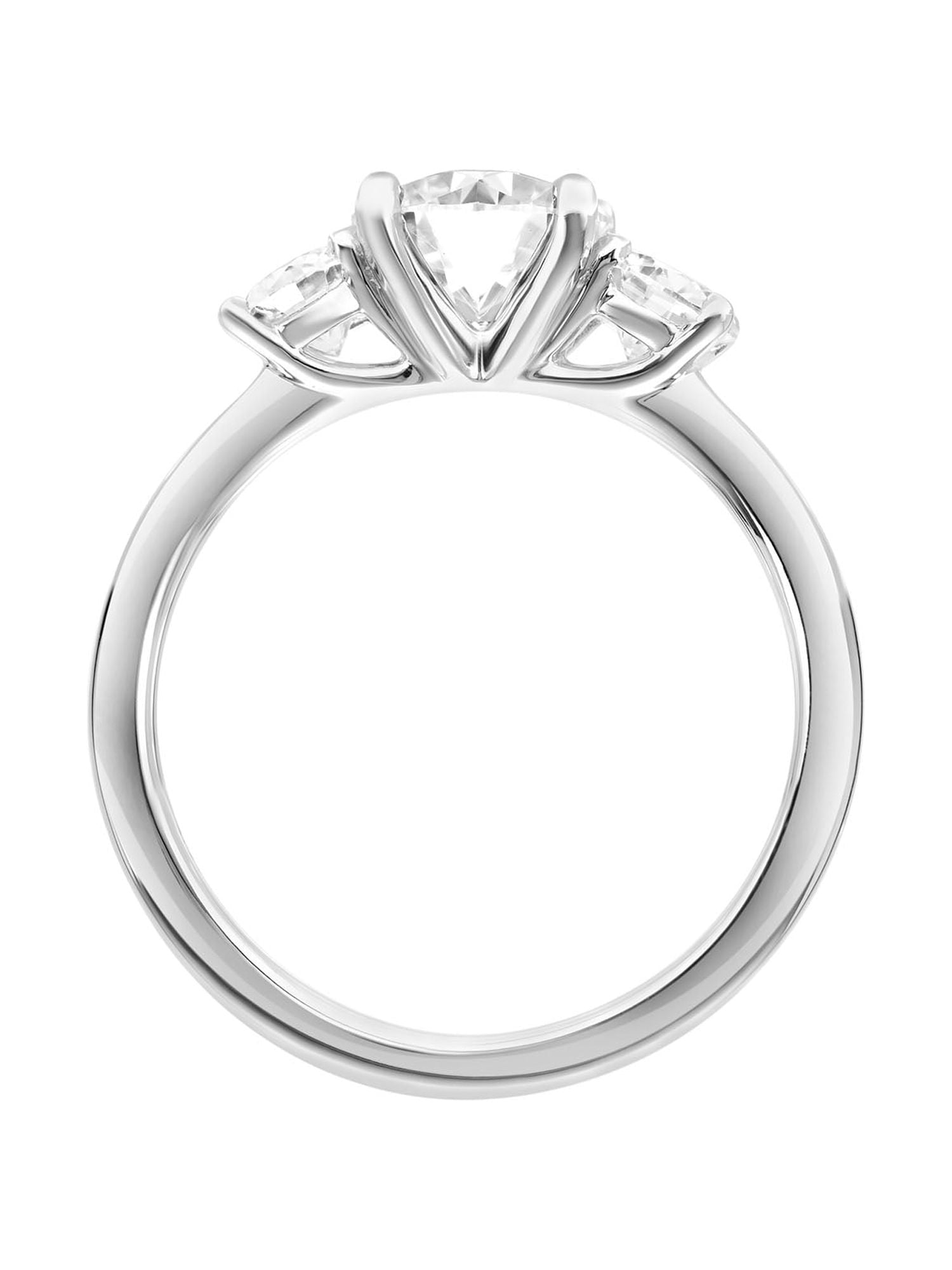2 Carat DEW Moissanite 10K White Gold Three-Stone Engagement Ring