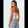 thumbnail image 4 of Camisola de Floral Y2K para Mujer, Top Corto con Tirantes Finos y Corte Bajo, Estampado Floral de Patchwork, Transparente. M, 4 of 9