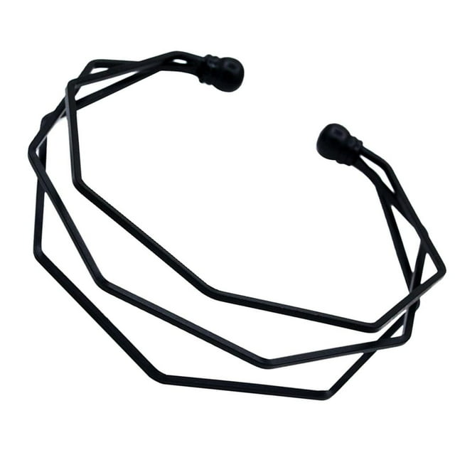 Brazalete abierto Yinane de acero inoxidable negro
