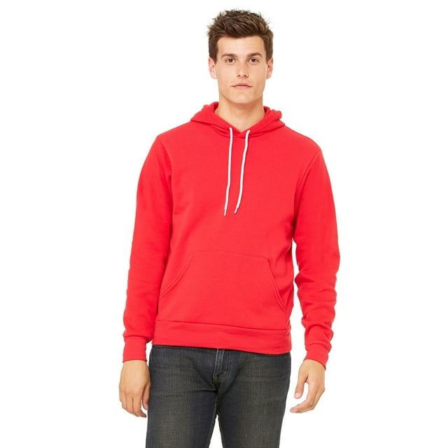 Le Bella + Canvas Hoodie en Polaire Poly-Coton Unisexe - Rouge - S