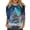 1# Blue, variant on Womens Christmas Shirts 3/4 Sleeve Crew Neck Xmas Holiday Pullover Festive Top Xmas Tree Santa Claus Star Snowflakes Graphic, Three Quarter Sleeve T Shirts,Winter Holiday Party
